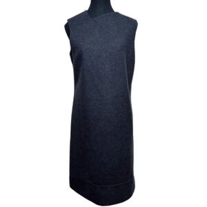 Lanvin  Paris Wool Womens 40 Sleeveless Grey Sheath Dress